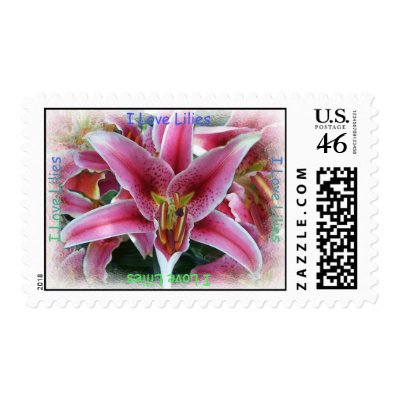 I love lilies postage stamps by gettingreen