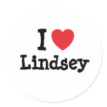I love Lindsey heart custom personalized stickers