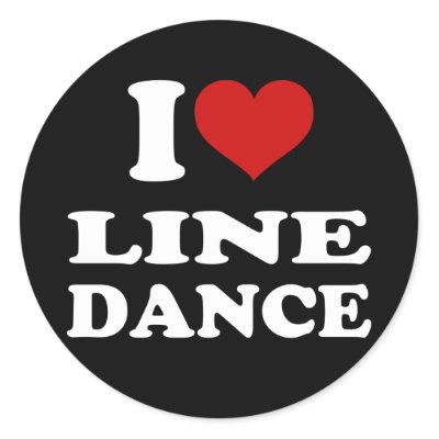 I Love Line Dance Round Stickers