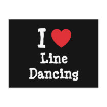 I love Line Dancing heart custom personalized postcards