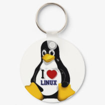 I Love Linux keychains
