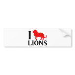 I Love Lions Bumper Sticker