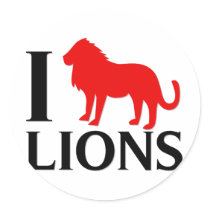 I Love Lions Stickers