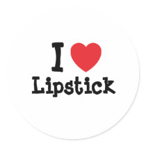 I love Lipstick heart custom personalized stickers