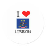 I Love Lisbon North Dakota Stickers