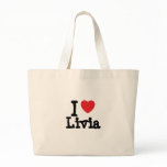 I love Livia heart T-Shirt bags
