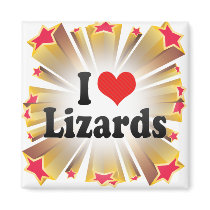 I Love Lizards Fridge Magnet