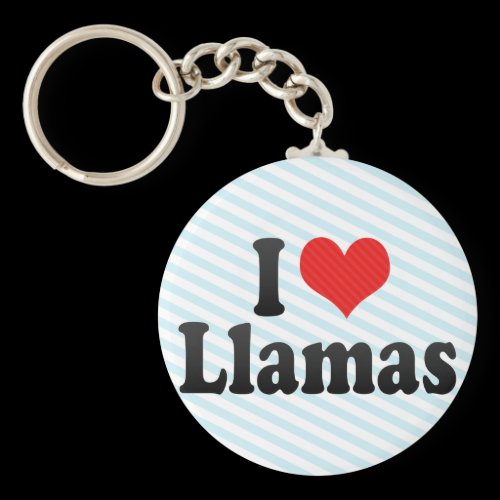 I Love Llamas Key Chain