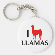 I Love Llamas Keychain