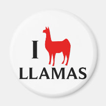 I Love Llamas Magnets