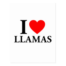 I Love Llamas Post Cards