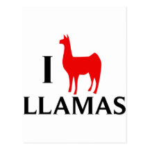 I Love Llamas Postcard