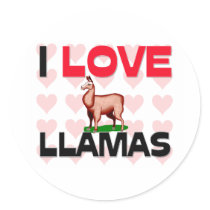 I Love Llamas stickers