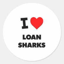 I Love Loan Sharks Stickers