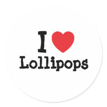 I love Lollipops heart T-Shirt stickers