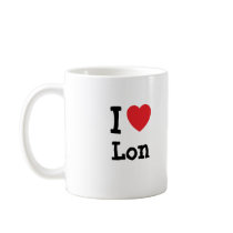 I love Lon heart custom personalized mugs