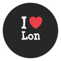 I love Lon heart custom personalized stickers