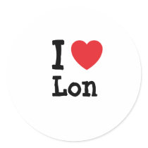I love Lon heart custom personalized stickers