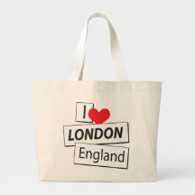 I Love London England Canvas Bag