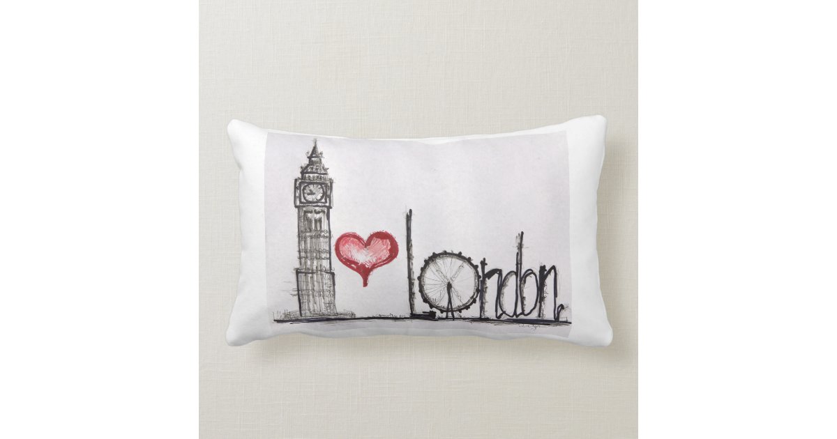 I love London Lumbar Pillow Zazzle