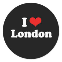 I Love London Tshirt White Tshirt Round Stickers
