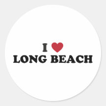I Love Long Beach California Round Sticker