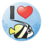 I Love Longfin Bannerfish Round Sticker