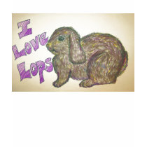 I love Lops (Brown) Ladie's Rabbit T-Shirt