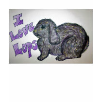 I love Lops (Gray) Ladie's Rabbit T-Shirt