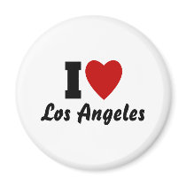 I Love Los Angeles magnets by GeographyTees I Love Los Angeles magnets