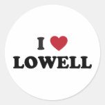 I Love Lowell Massachusetts Round Stickers