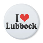 I Love Lubbock Refrigerator Magnet