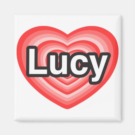 I love Lucy. I love you Lucy. Heart Fridge Magnet