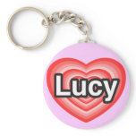 I love Lucy. I love you Lucy. Heart keychains