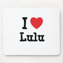 I love Lulu heart T-Shirt Mouse Mat