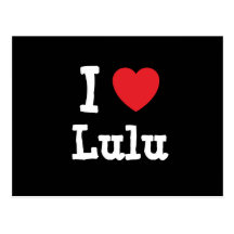 I love Lulu heart T-Shirt Post Cards