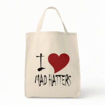 I Love Mad Hatters bags by 50thbirthdaygifts I Love Mad Hatters bags