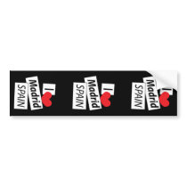 I Love Madrid Spain Bumper Stickers