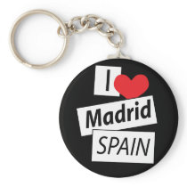 I Love Madrid Spain Keychains