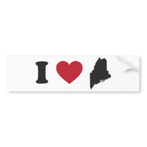 I Love Maine Bumper Sticker