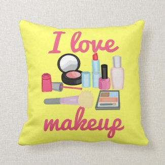 I love makeup cosmetics Decorative Throw Pillow