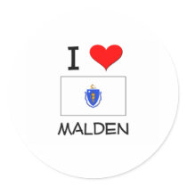 I Love Malden Massachusetts Stickers