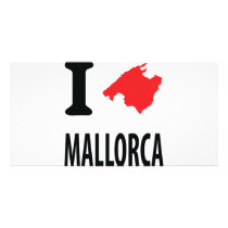 I love Mallorca contour icon Photo Card Template