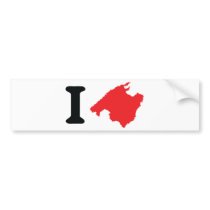 I love mallorca contour symbol bumper stickers
