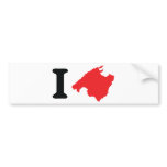 I love mallorca contour symbol bumper stickers
