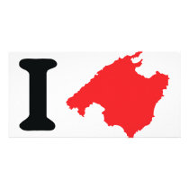 I love mallorca contour symbol custom photo card