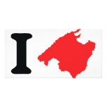 I love mallorca contour symbol custom photo card