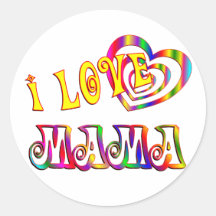 I Love Mama Stickers