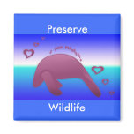I Love Manatee Fridge Magnet