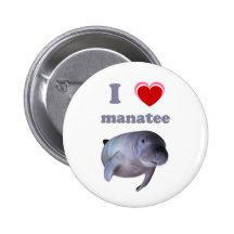 I Love Manatee Pins